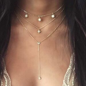 Star Lariats Layered Necklace